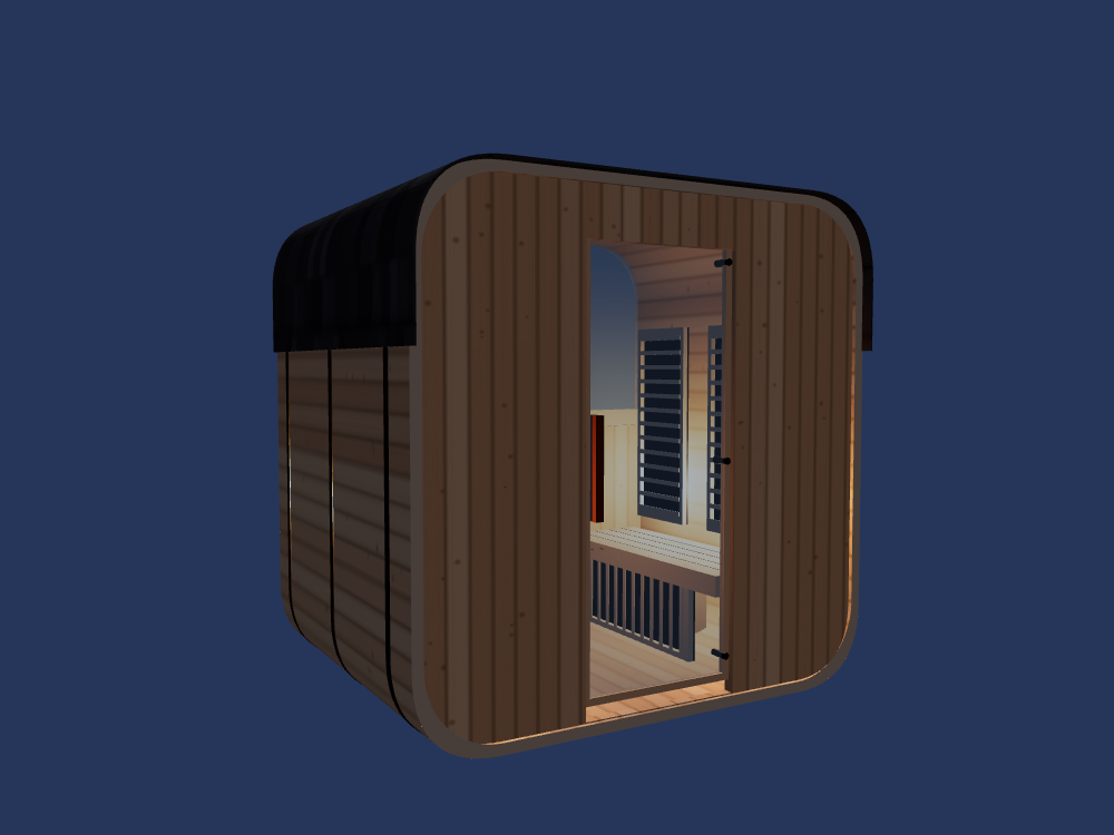 Cube — Small — ½ Glass Back — Infrared — Night