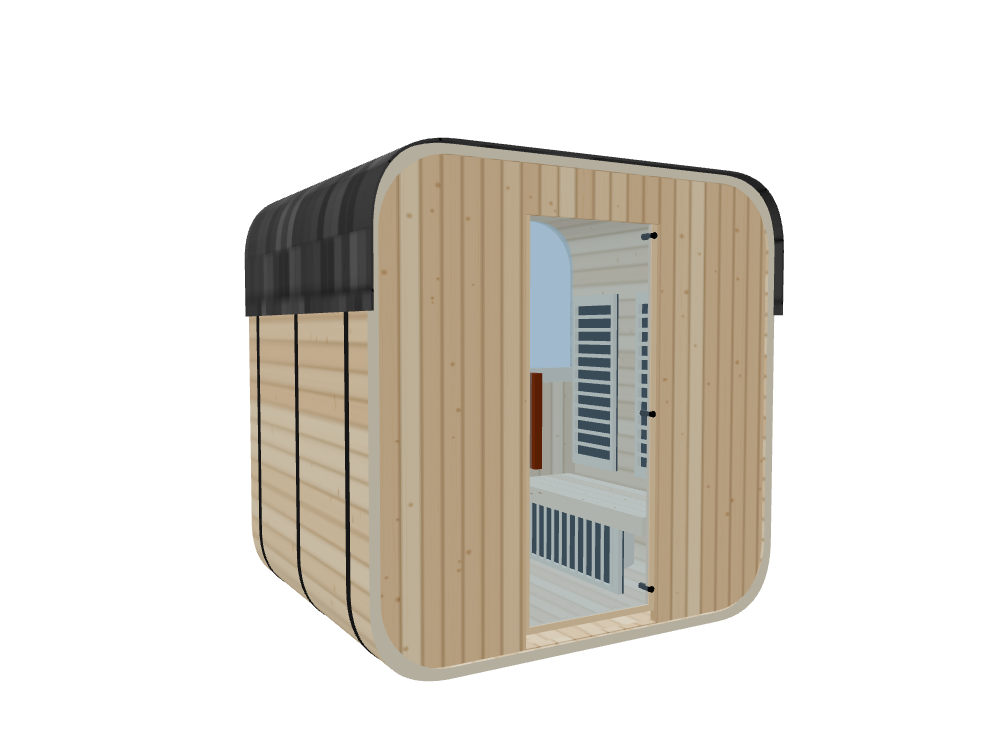 Cube — Small — ½ Glass Back — Infrared — Left angle