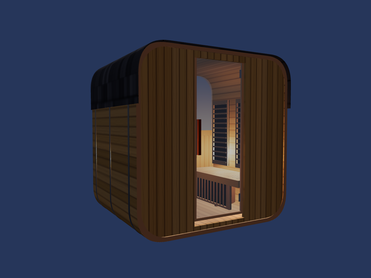 Cube — Small — ½ Glass Back — Infrared — Night