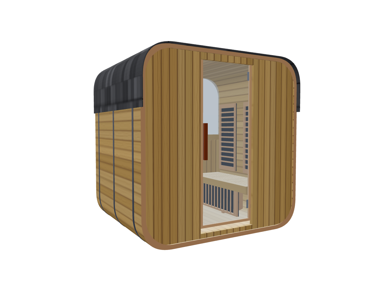 Cube — Small — ½ Glass Back — Infrared — Left angle