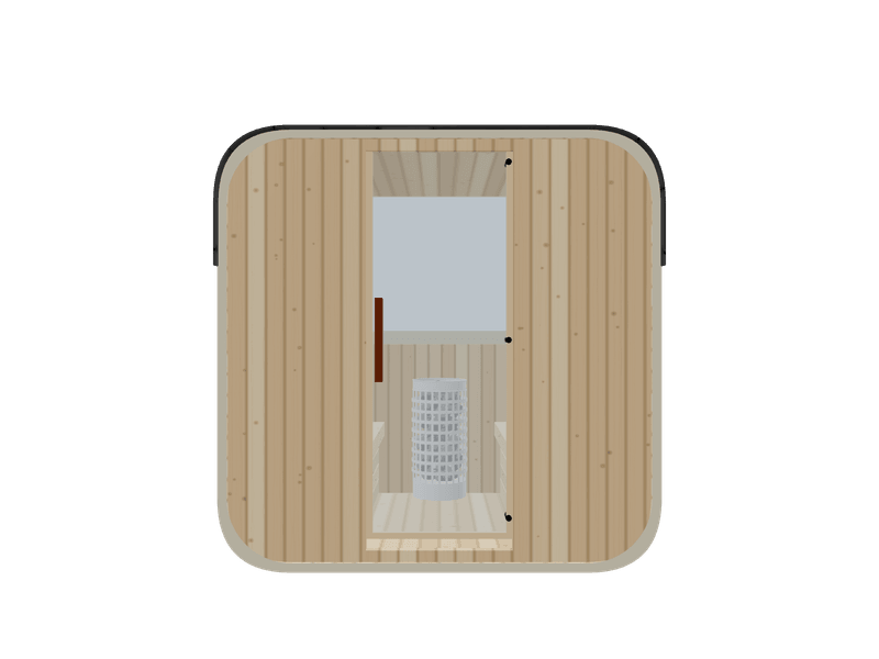 Cube — Small — ½ Glass Back — Stone Heater