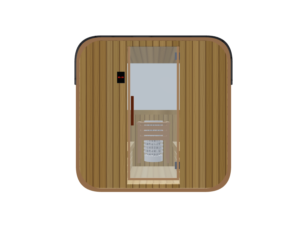 Cube — Small — ½ Glass Back — Stone Heater — Front