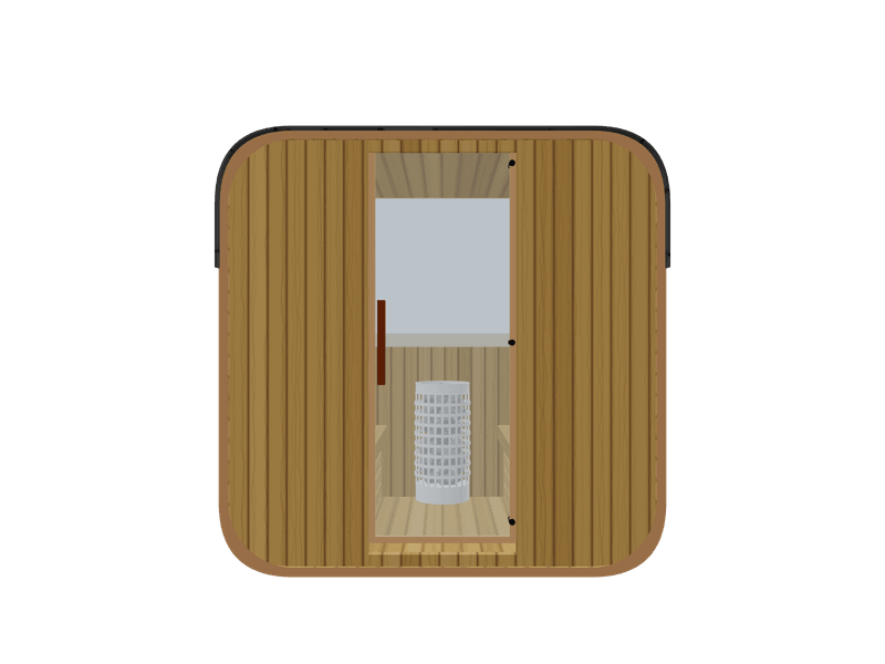 Cube — Small — ½ Glass Back — Stone Heater