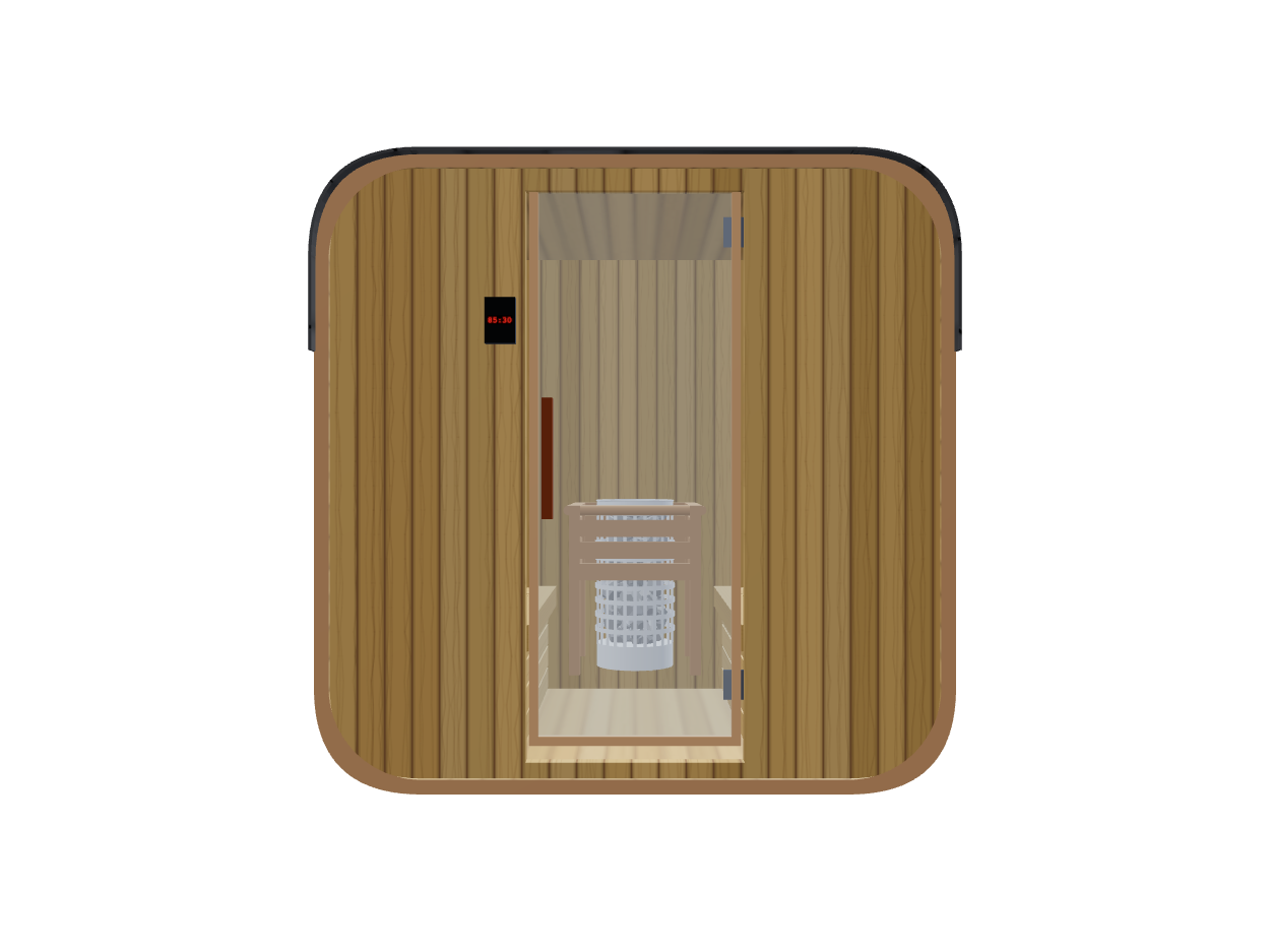 Cube — Small — Wood Back — Stone Heater — Front