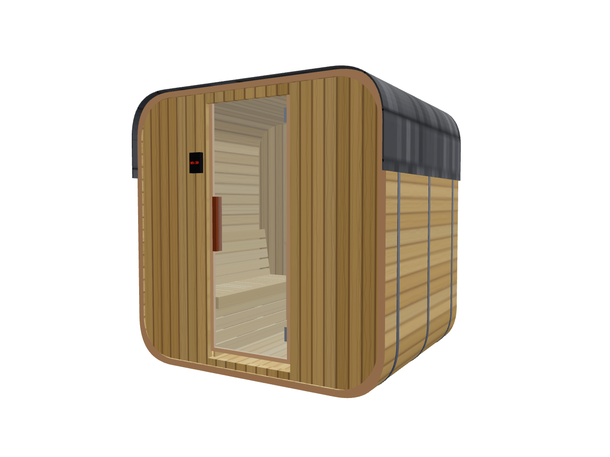 Cube — Small — Wood Back — Stone Heater — Right angle