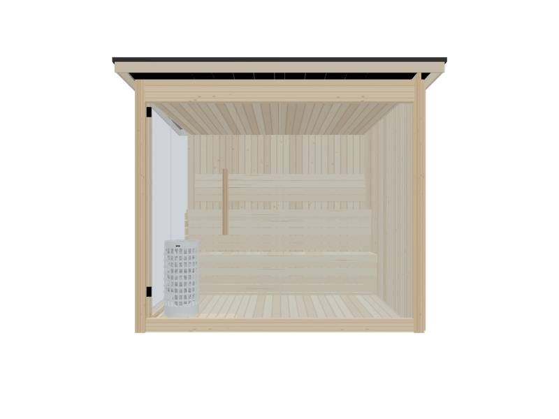 Fah — Large — Glass Front + Left Side — Stone Heater