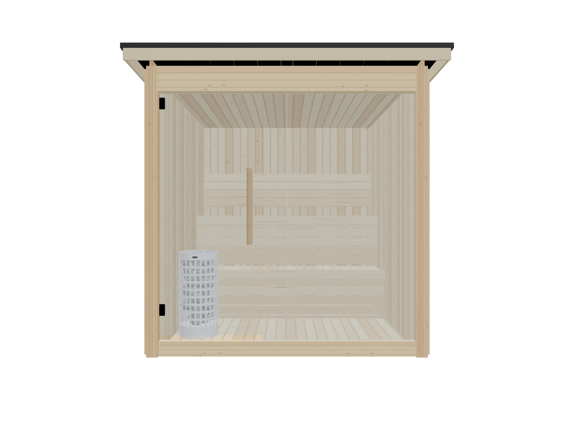 Fah — Medium — Glass Front — Stone Heater — Front