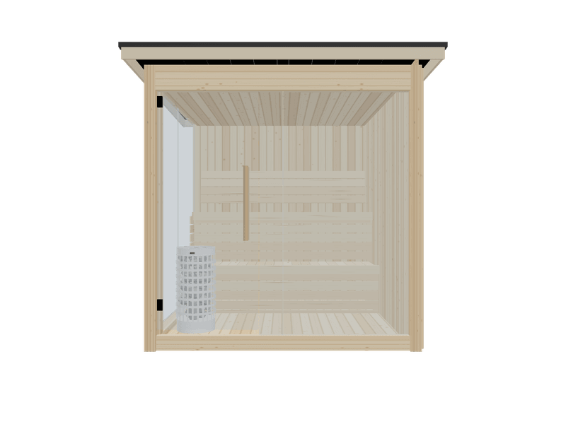 Fah — Medium — Glass Front + Left Side — Stone Heater